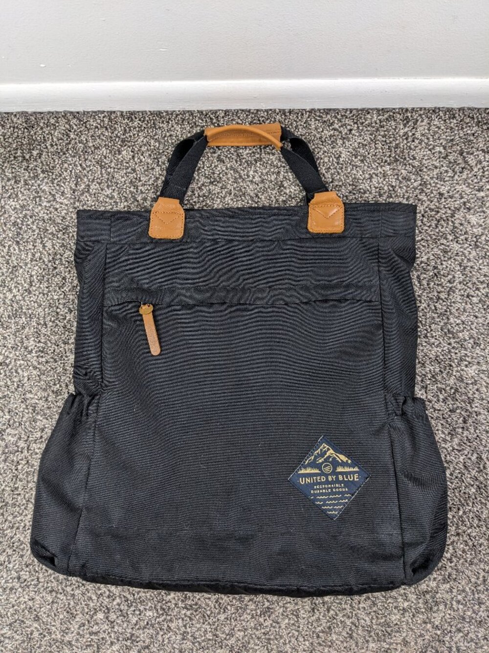 United By Blue - Summit convertible Backpack Tote, hiking bag Black